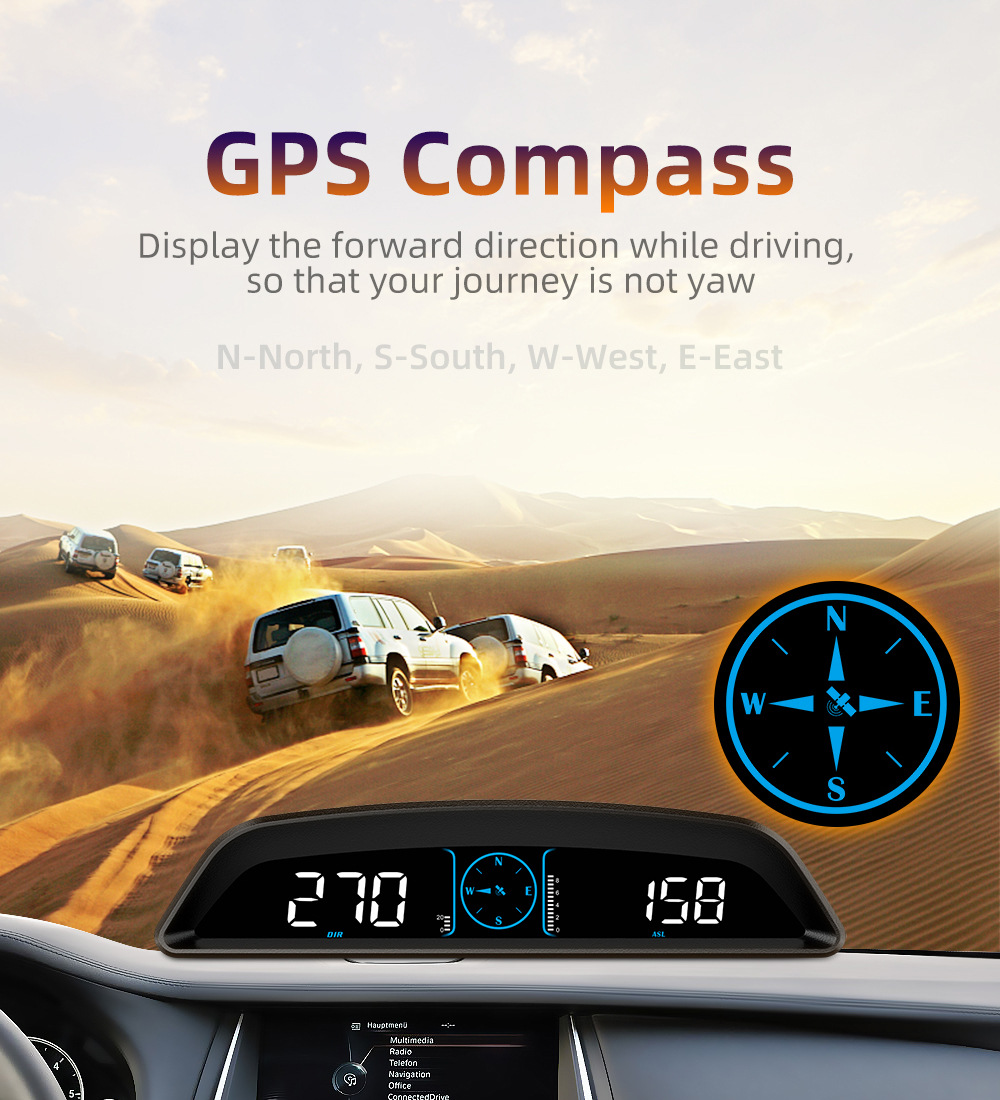 Car HUD Head-Up Display Dedicated GPS Tester Multifunctional Display Clock Smart Dashboard HD G3