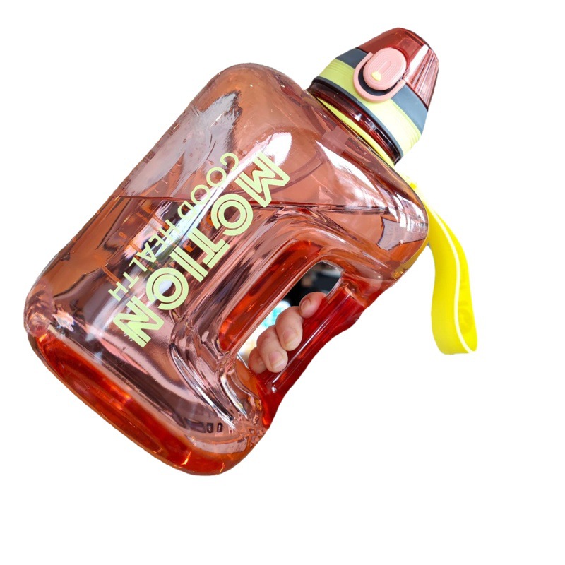 Gran capacidad de la botella agua duckbill tipo boquilla succión cubo cuerda portátil al aire libre fitness deportes plana taza 2700ml