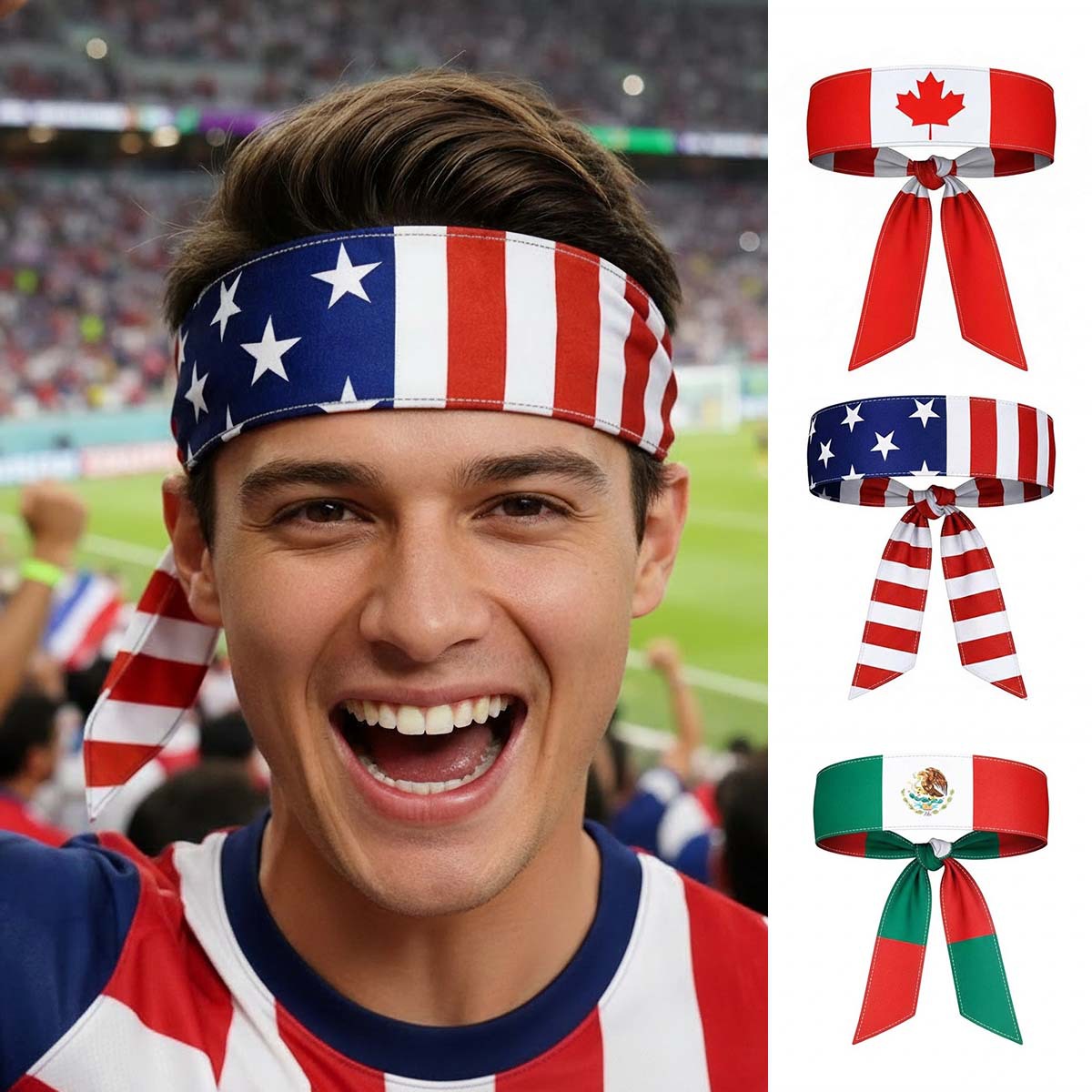 New Models of Fan Merchandise for the World Cup in the United States, Canada, and Mexico: Elastic Printed Yoga Headbands, Sweat-Absorbing Cycling Headbands