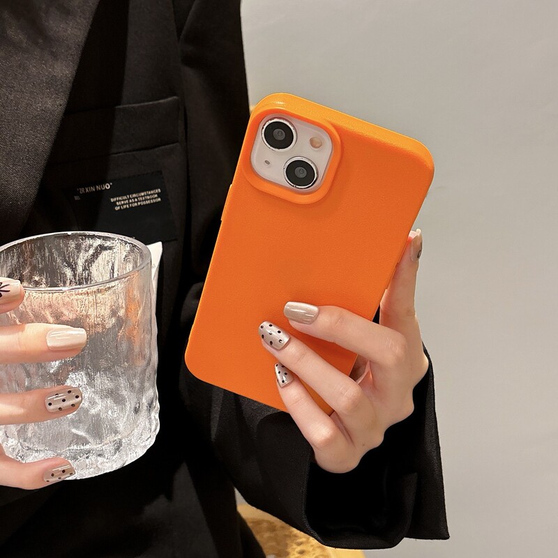 Apple 16promax 携帯電話ケース iphone15/13 ソリッドカラー 14plus レザーテクスチャ素材 12/11 シリコーンに適しています。|undefined