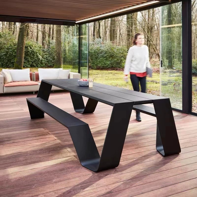 Mesa y silla al aire libre combinación de villa patio jardín mesa de comedor de teca hotel de alta gama al aire libre ocio muebles al aire libre