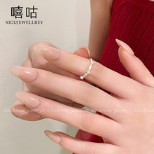 嘻咕J0370 S925银镶钻戒指女韩国个性ins风独特食指戒指环新款