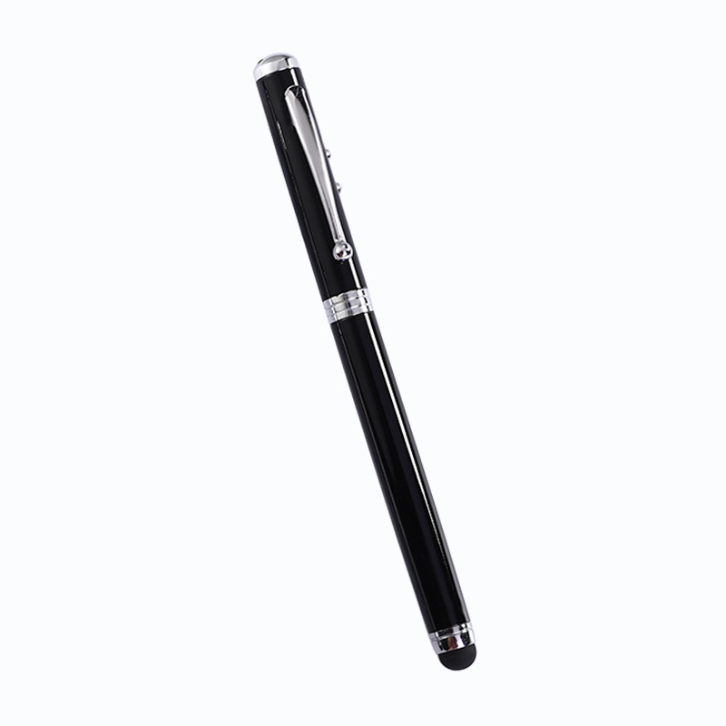 Suministro directo de fábrica multifuncional lámpara pluma Cuatro en Uno bolígrafo LED luz firma empresa pluma Metal Bolígrafo impresión