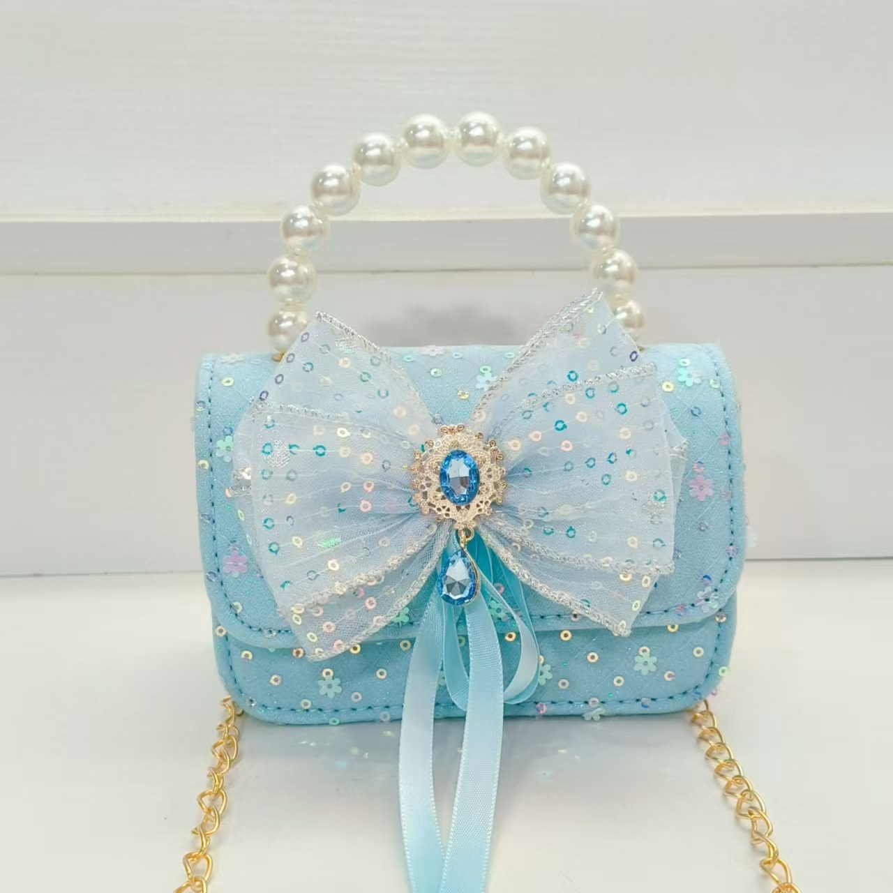 Bolsa de princesa de arco, bolso de cinturón, bolso de cadena, bolso de princesa, bolso de regalo para niñas, bolso de accesorios de viento fragante