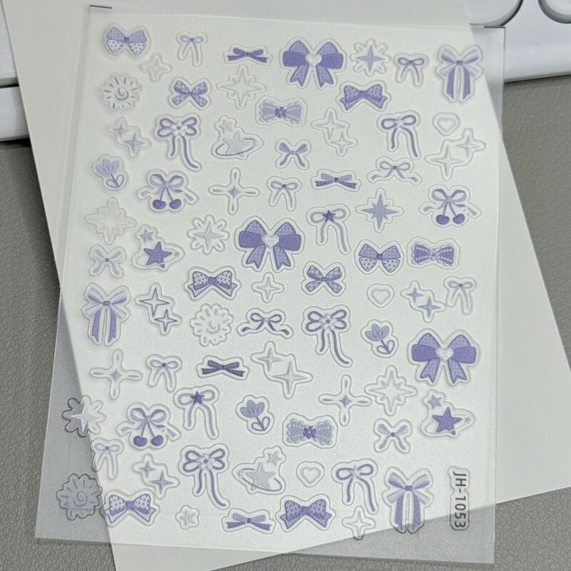 Blue Star Bow Stereo Relief Nail Art Sticker Girly Style Waterproof Adhesive DIY Nail Decoration Sticker Blue Star Bow Stereo Relief Nail Art Sticker Girly Style Waterproof Adhesive DIY Nail Decoration Sticker