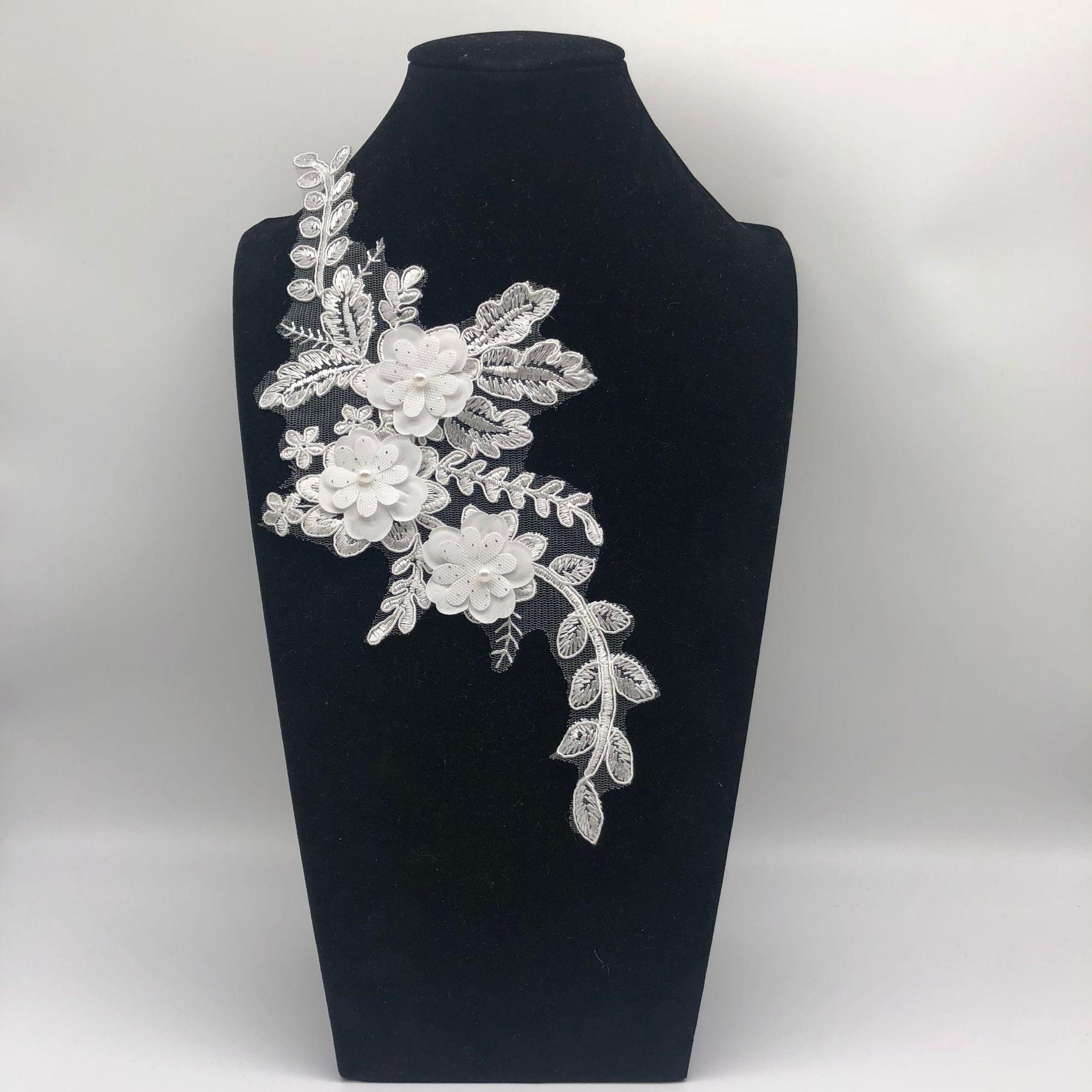 亮片花瓣钉珠立体蕾丝树叶花朵 童装女装汉服礼服婚纱配饰辅料