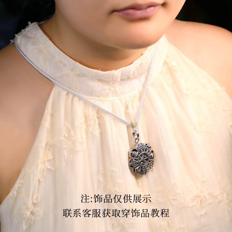 铜镀金扣素雅项链绳可穿玉佩黄金挂件平安扣水晶蜜蜡挂脖饰品挂绳|undefined