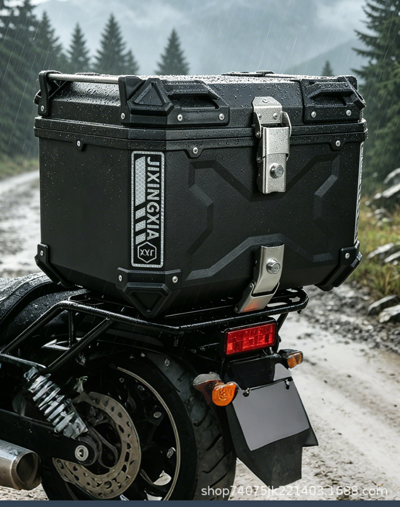 Motorcycle trunk 45 quick-release thickened electric vehicle tail box, universal large-capacity storage box for scooters and electric bikes