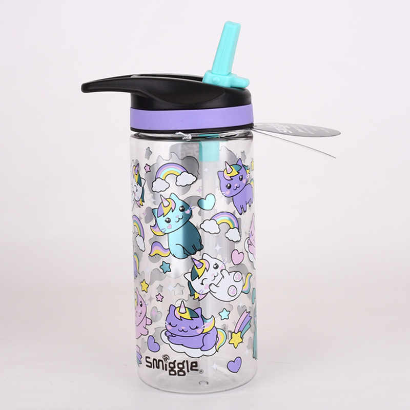 Australia smiggle silicona boca de paja tetera de agua de los estudiantes de la escuela primaria taza de agua para niños taza de mano