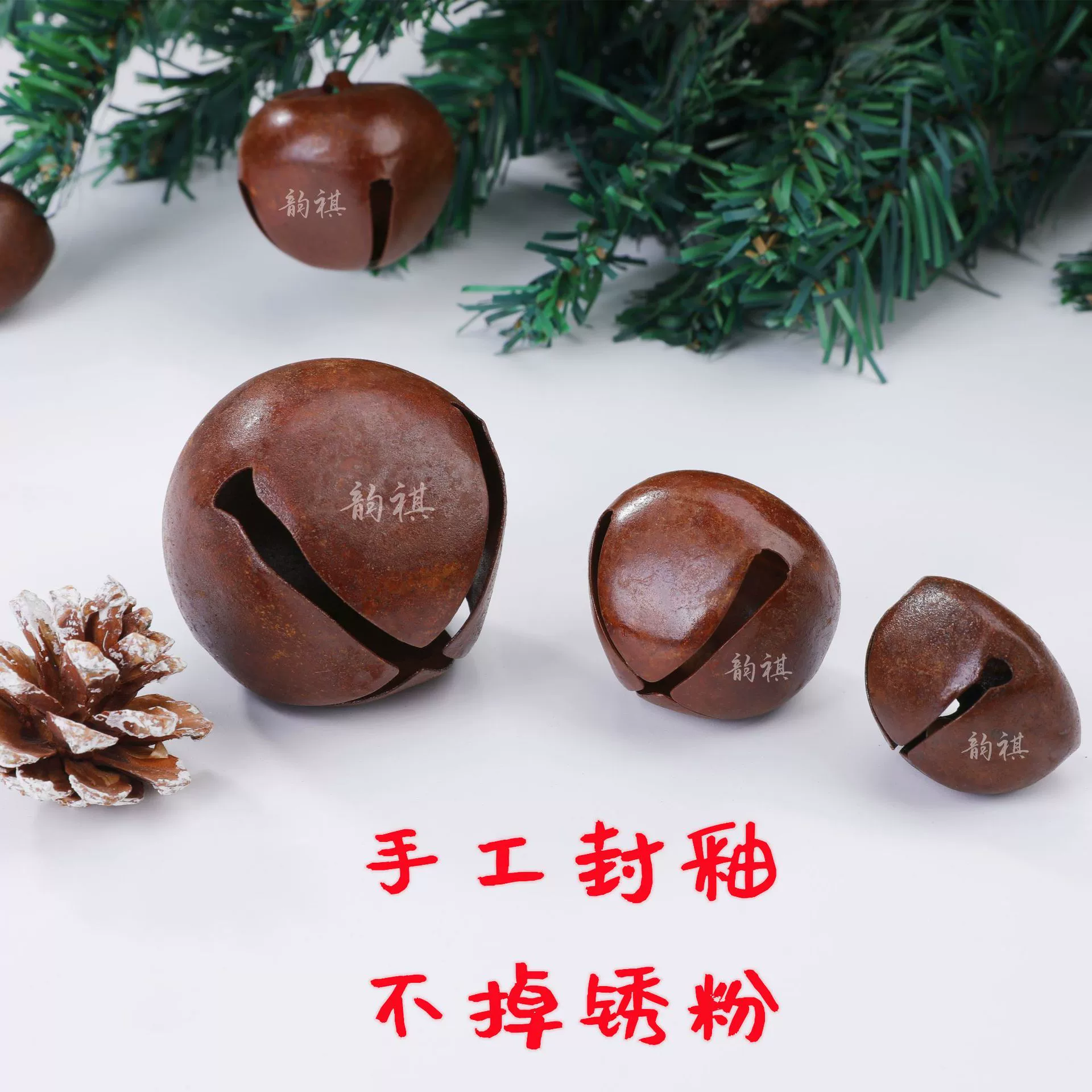 Чистая запечатанная вручную глазурь ржавый колокольчик старый крест Колокол ржавая Звездная дыра Колокол не падает ржавчина порошок Колокол Подвеска на елку