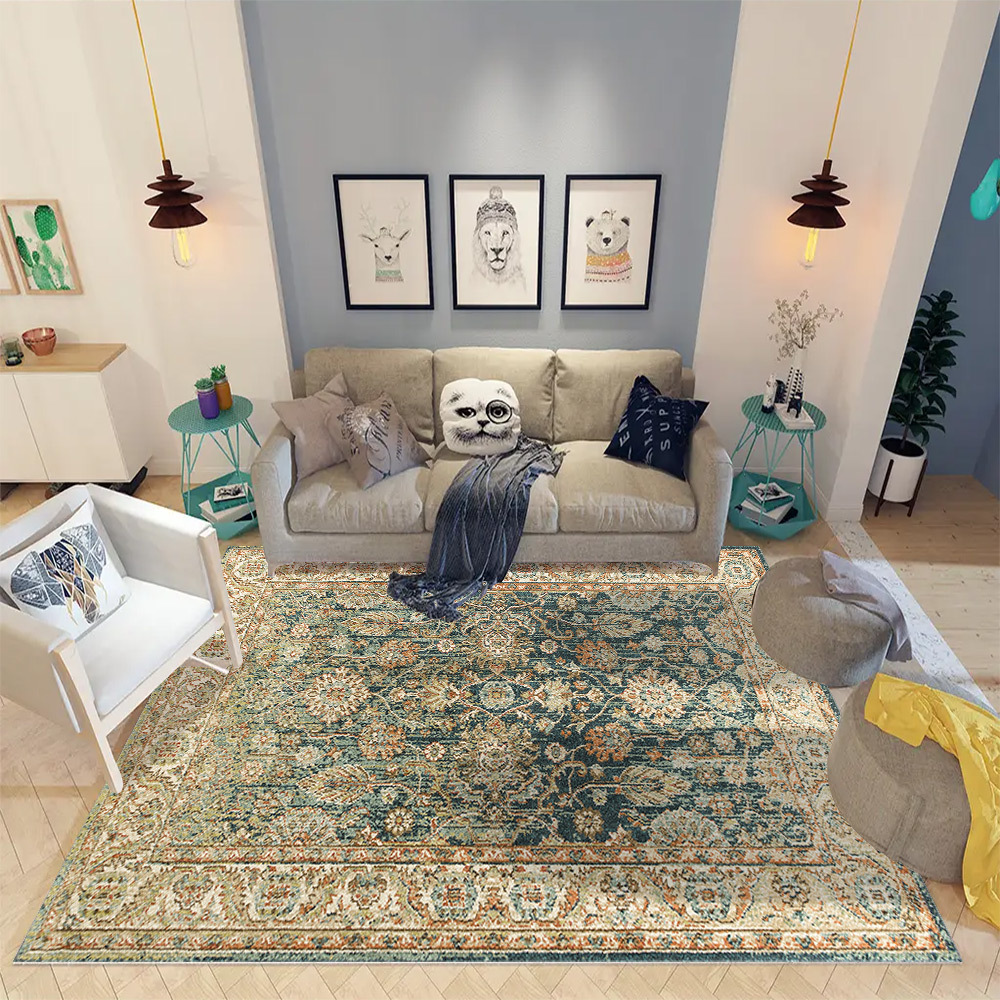 Alfombra de estilo étnico nórdico al por mayor dormitorio sofá mesa de café tatami bohemio hogar sala de estar alfombra
