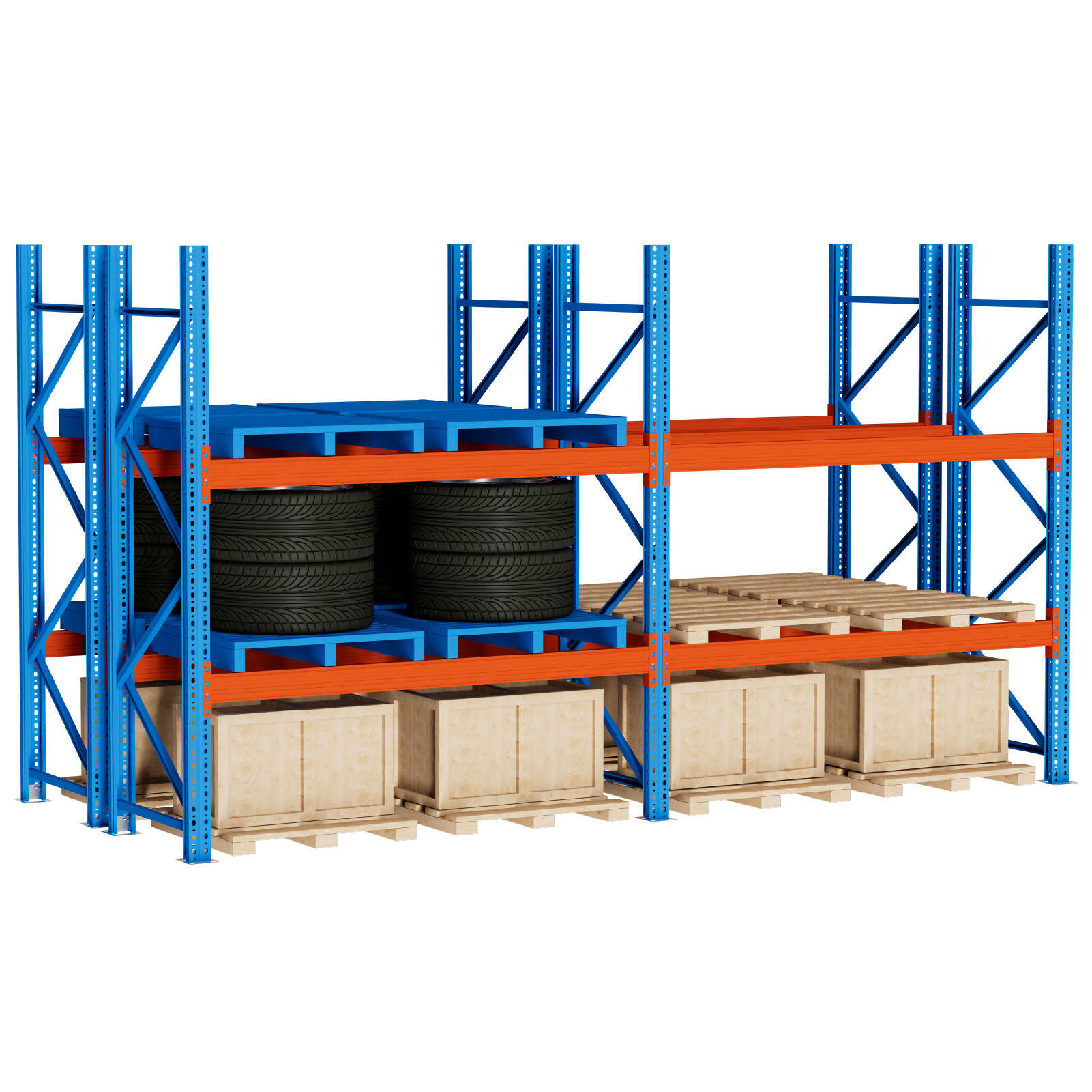 Estanterías de almacenamiento de alta resistencia para almacenes, estanterías industriales de acero de gran tamaño, tipo viga transversal para paletas, de múltiples niveles y de gran altura. image 7