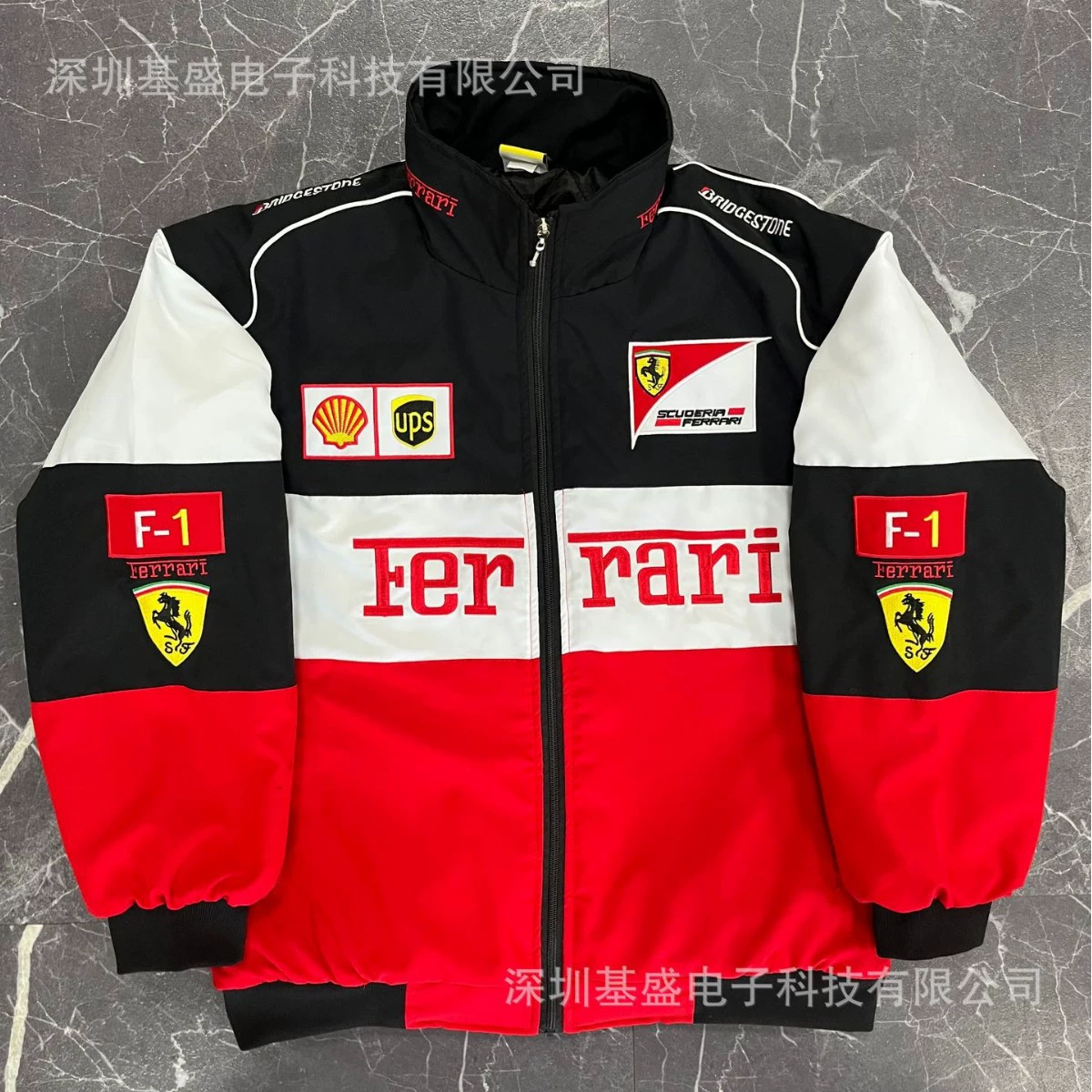 Пуховик (Ferrari) с длинным рукавом, с вышивкой, европейский стиль, на заказ, размеры S–XXL