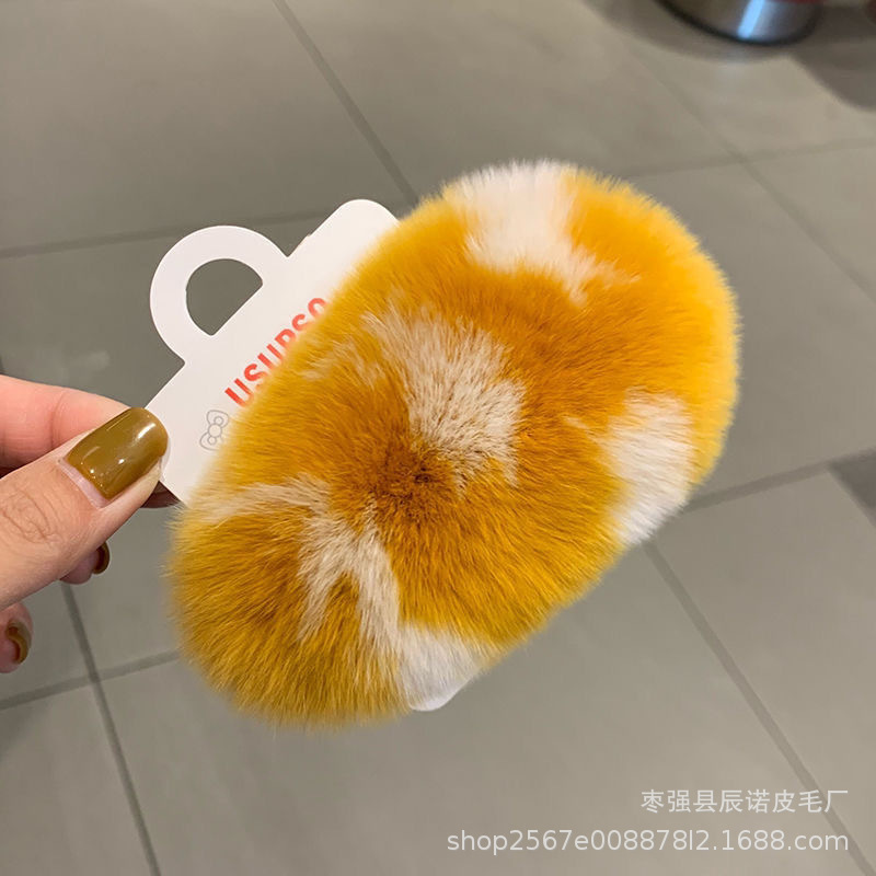 毛皮ヘアクリップ韓国インリアルレッキスウサギの毛かわいいぬいぐるみヘアクリップ毛皮 bb クリップインターネット有名人のヘアアクセサリー子供のヘアアクセサリー|undefined