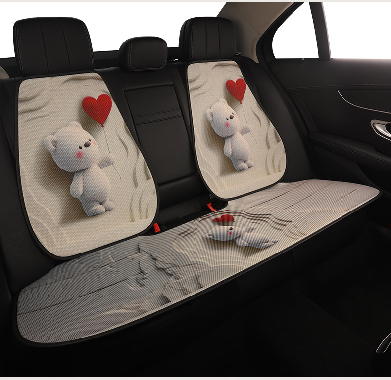 Car Seat Cushion New Style Cute All-Season Cushion Summer Breathable Cartoon Simple Comfortable Half-Cover Seat Pad