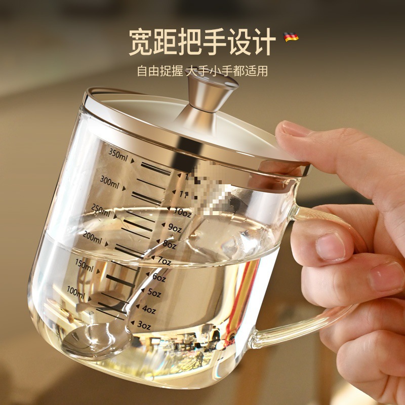 Glass capacious tea cup for men and women for home use