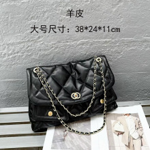 小香风25K秋冬新款羊皮菱格链条包双袋口盖包通勤大容量单肩包