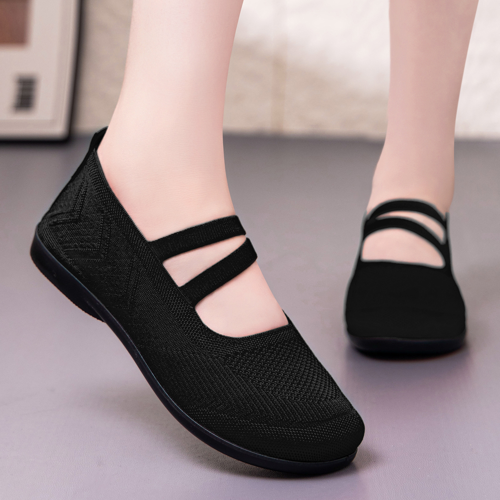 Zapatos casuales de primavera para mujeres, zapatos suaves no cansados, zapatos de mujer, zapatos transpirables, zapatos de madre, viejos zapatos de tela de Beijing