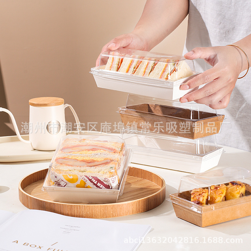 Caja de embalaje para hornear, sándwich, nieve, carne, pino, pequeña caja de pastel, caja de embalaje desechable para postres