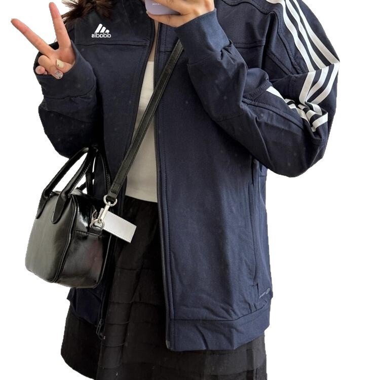 钜惠丨区丨QQ糖同外套女三条杠立领夹克男情侣HC9952|undefined