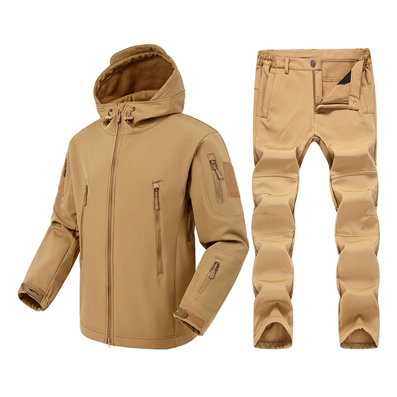 羁风 Shark, jacket, fleece keep warm windproof travel set outside climbing, 7 sets