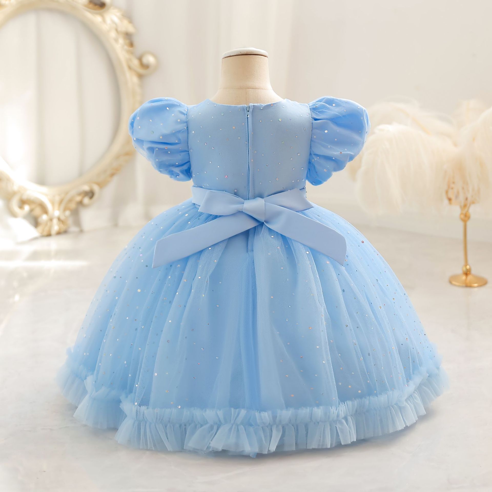 Blumenkind Kleid Kind Prinzessin Kleid Pompadour Kleid Mädchen ein Jahr alt Kind Rock Klammer_voghion.com