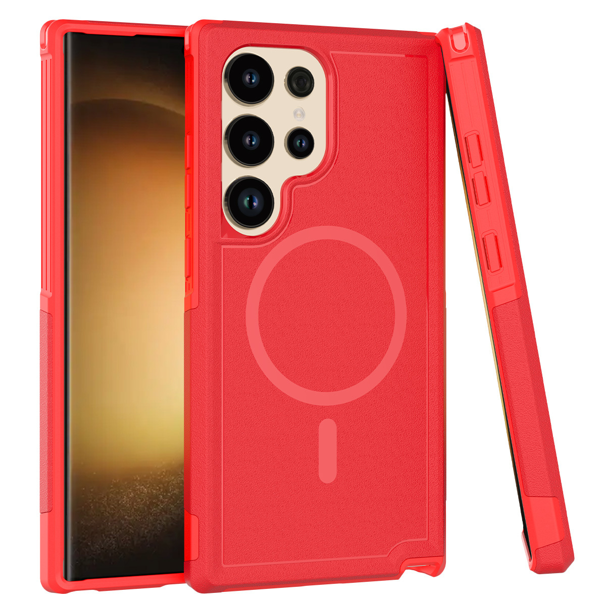 Punto aplicable Samsung S24 Ultra 2 en 1 funda para teléfono móvil con armadura Magsafe funda anticaída magnética SAM