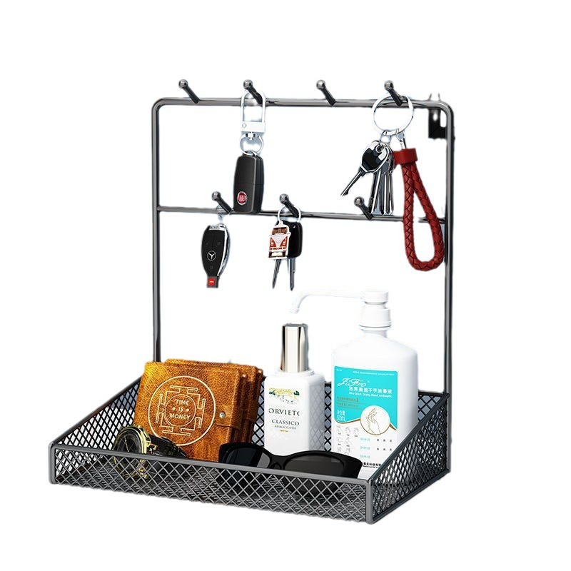 鍵収納置物玄関入戸入口下駄箱物置棚デスクトップ壁掛け収納トレーマスク掛け棚|undefined