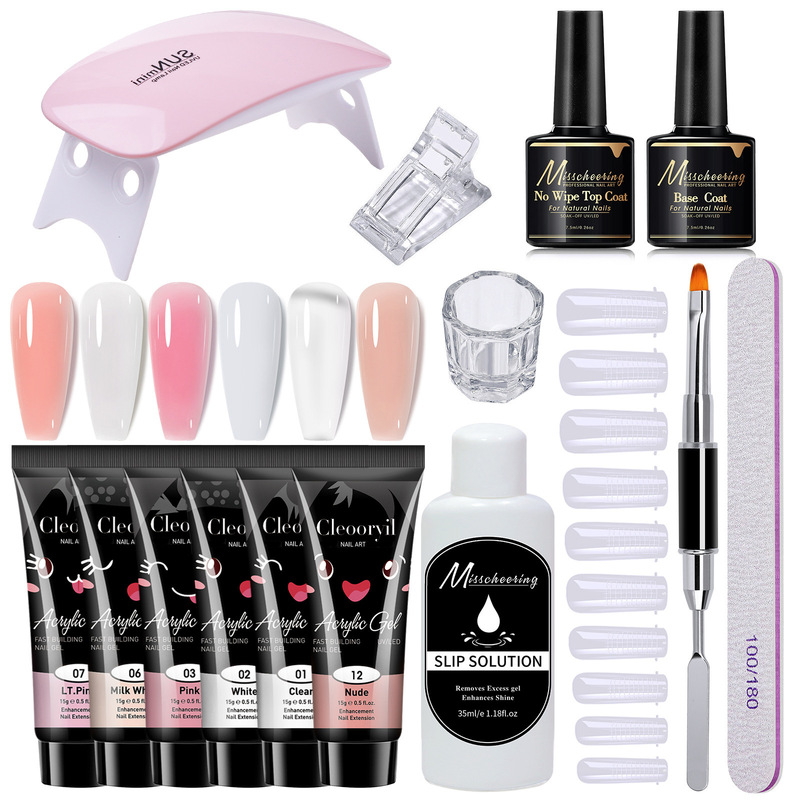 Manicure 15ml Manicure Extension Glue 15-Piece Set Nail Mold Brush Manicure Crystal Extension Glue Set Crystal Glue