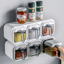 调料盒家用厨房用品调味罐一体多格盐罐壁挂收纳盐味精瓶组合套装