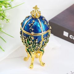 イースターの卵の彩色の絵の電気めっきはダイヤモンドの金属の工芸品の贈り物の事務室の家庭の置物の越境の商品の逸品を入れます。