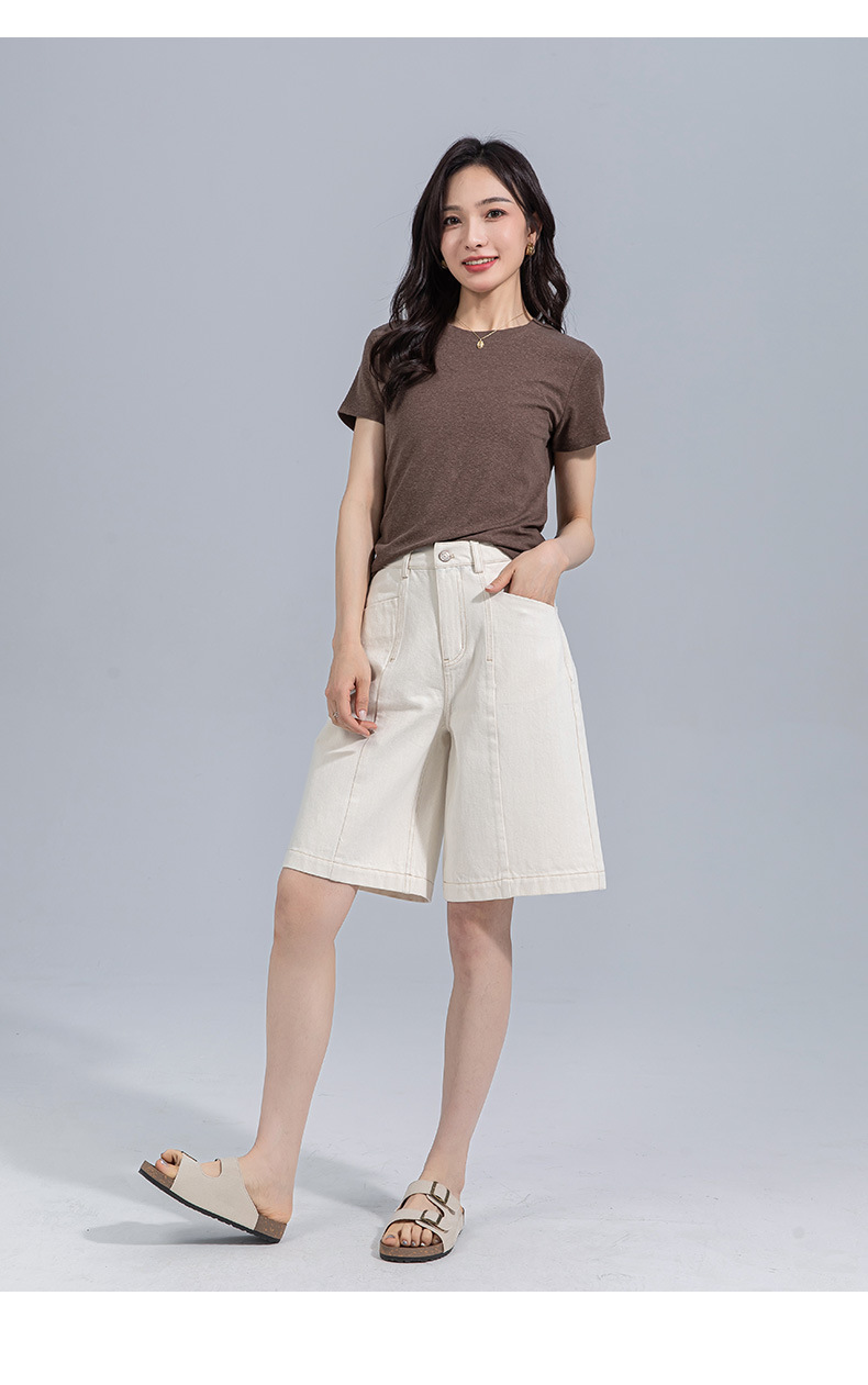 Quần short jean nam ống rộng dáng suông, cạp cao, phong cách đường phố Mỹ — xanh lam chi tiết 30