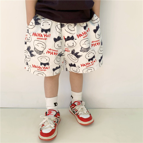 Boys' short-sleeved T-shirt 2024 summer new arrival cartoon print Japanese trendy and cool children's top baby half-sleeved