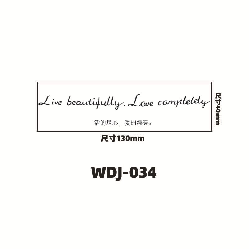 Jugo de hierbas pegatinas de tatuaje letras inglesas pegatinas de tatuaje de clavícula de la mano de espalda alta sensación impermeable a prueba de sudor semipermanente