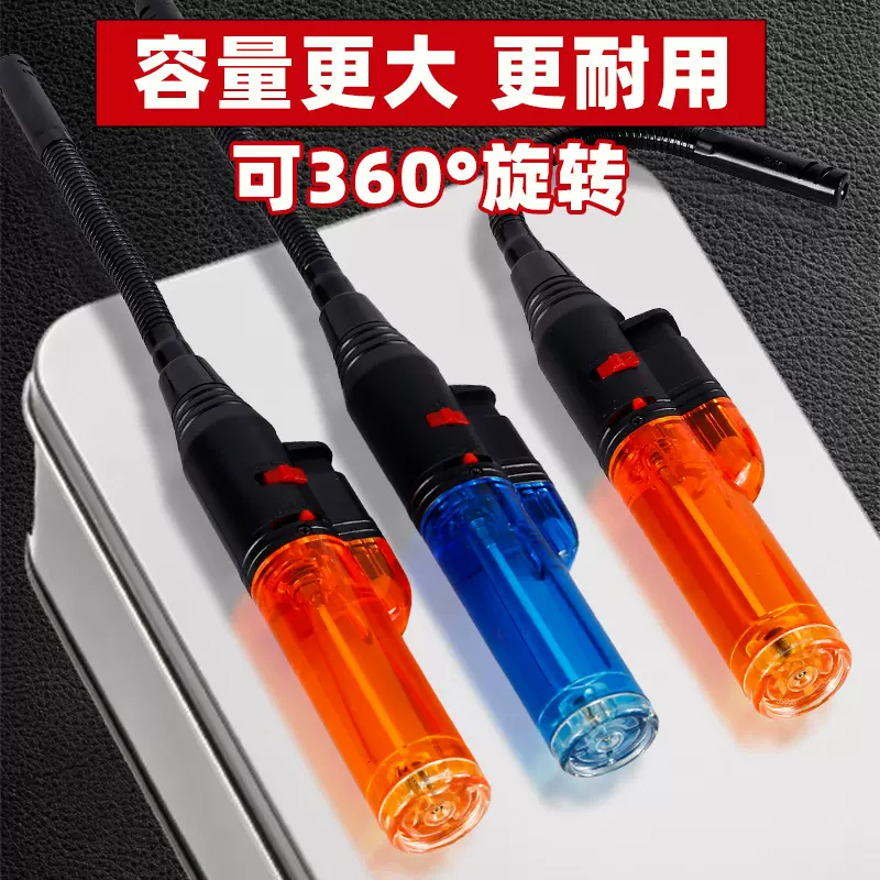 笔式焊枪批发长条透明充气直冲打火机锁火炮仗雪茄艾灸打火机防风