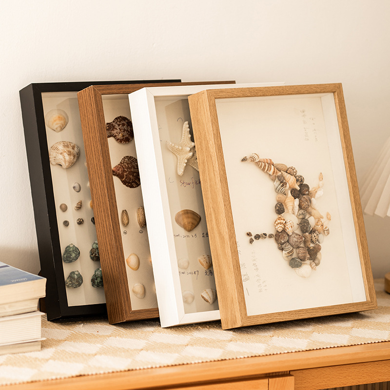 Shell hollow photo frame wholesale three-dimensional dried flower eternal flower decoration DIY handmade wooden creative decorative specimen frame Shell hollow photo frame wholesale three-dimensional dried flower eternal flower decoration DIY handmade wooden creative decorative specimen frame