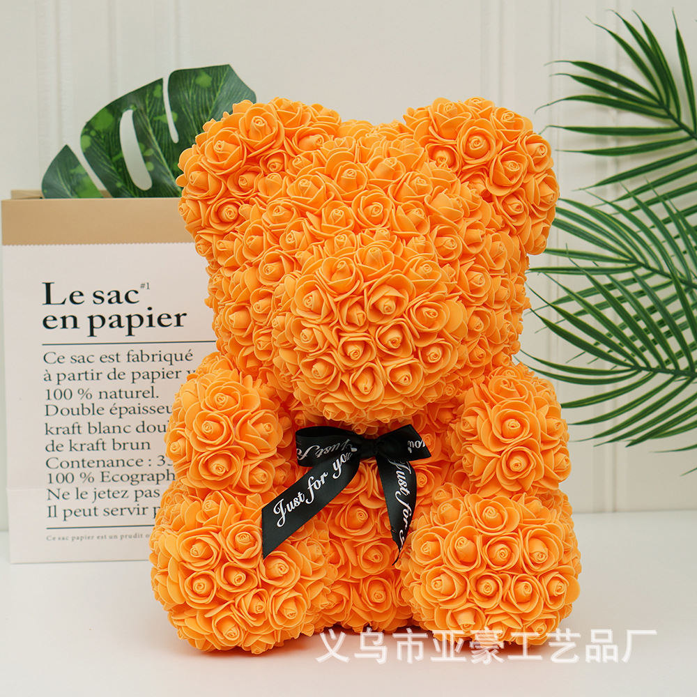 Día de San Valentín regalo Rosa oso ramo de Navidad eterna flor Rosa oso caja de regalo ramo corazón abrazando regalo de cumpleaños