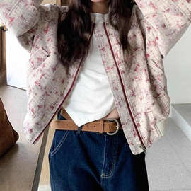 跨境韩版时尚印花夹克外套女秋季2025年新款超火小个子宽松棒