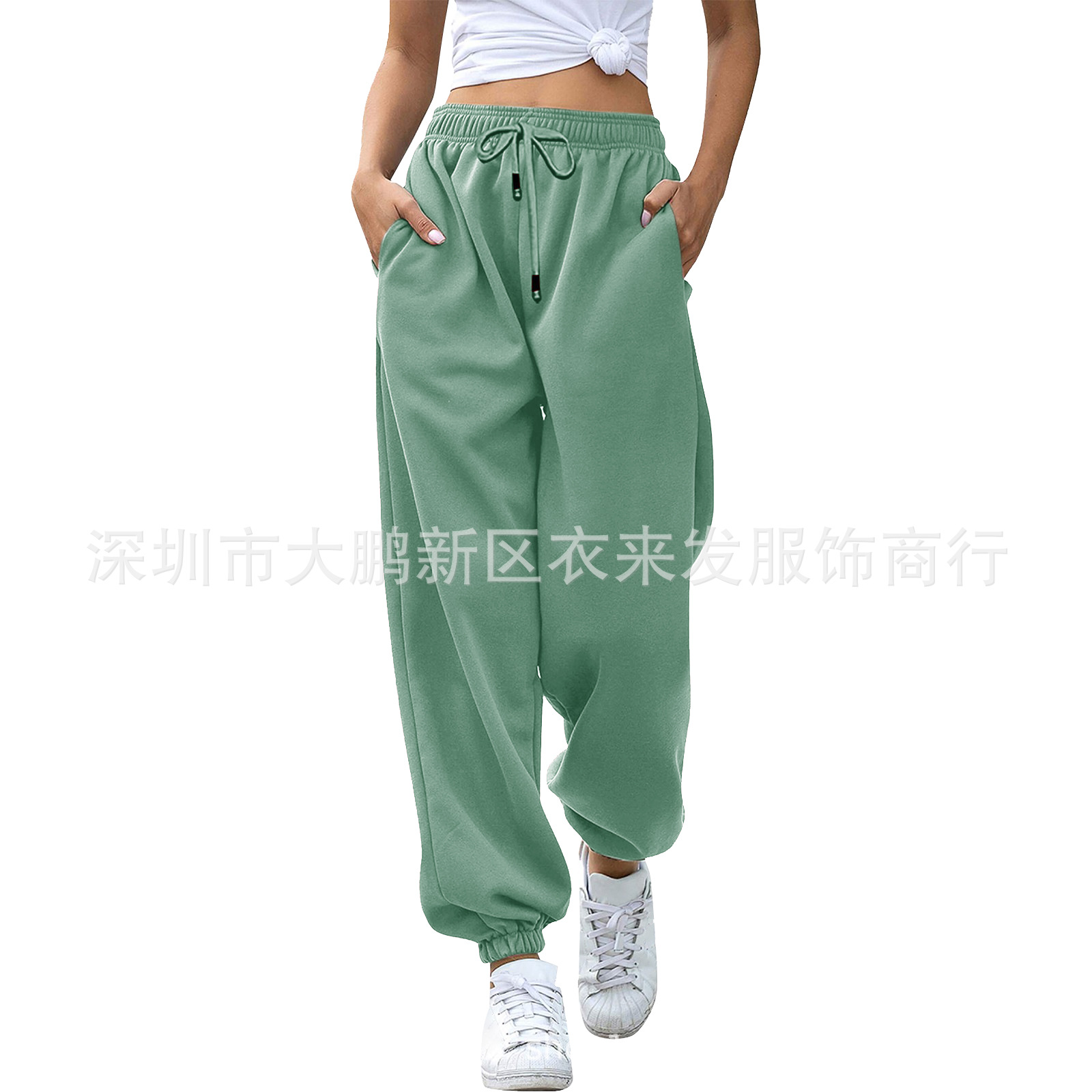 2023 Amazon japonés suéter pantalones de cintura alta harén de bolsillo de las mujeres Pantalones deportivos casuales 9 color 5 tamaño image 12