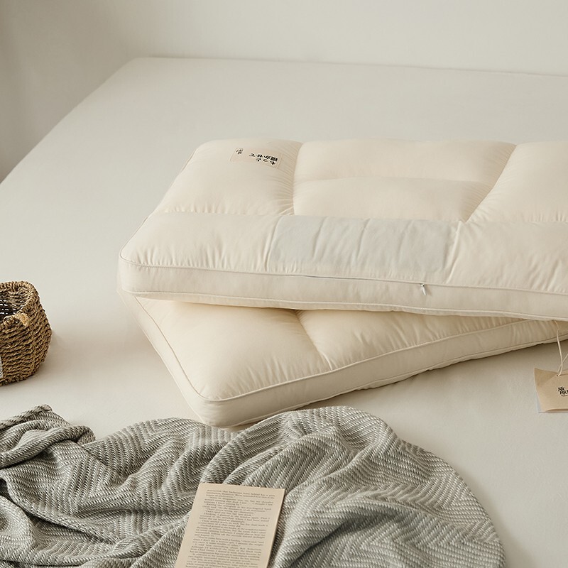 High-grade Class A Non-fluorescent Sleep-Assisting Bacteriostasis Pure Cotton Pillow Buckwheat Cassia Seed Household Cervical High and Low Pillow Core