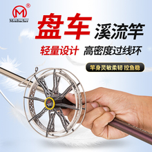 鱼竿盘车竿碳素富士清波手拨轮滑漂摇矶漂流冲钓溪流竿