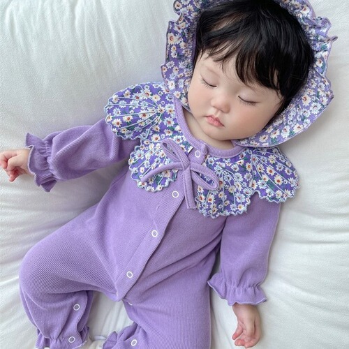 Baby Autumn Outfit Clothes for Girls, One-Piece Outing Climbing Suit with Hat, Super Cute Toddler Fall Harness for Infants