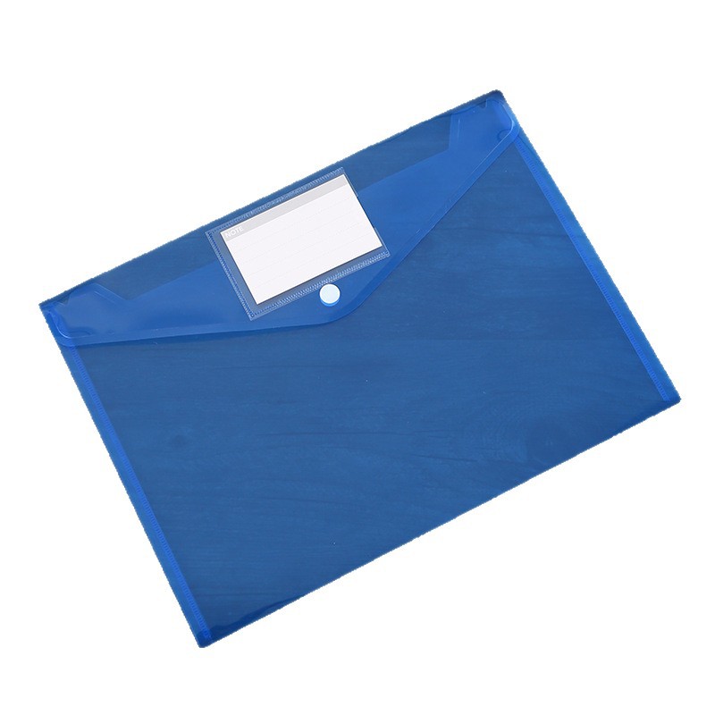 En stock al por mayor A4 etiqueta transparente bolsa de archivo a presión engrosada color personalizado estudiante de almacenamiento bolsa de información de archivo