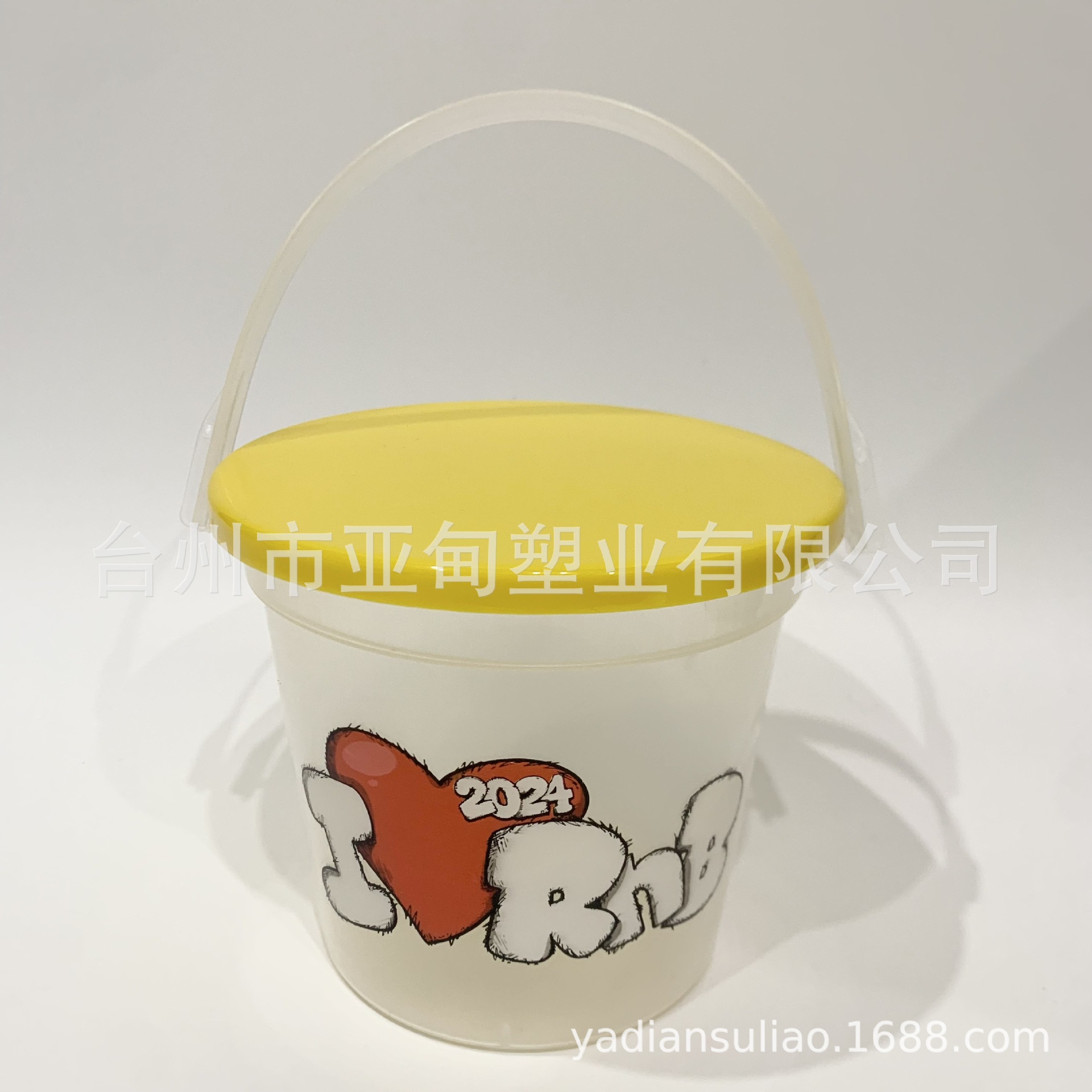 25oz Handle Small Ice Bucket 25oz Plastic Rum Bucket 750ml Fruit Bucket with Lid Milk Tea Bucket