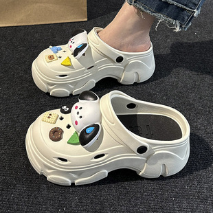 2025 New Eva Thick-Soled Croc Shoes Increased Women's Summer Outerwear Anti-Slip Sandals and Slippers Beach Shoes