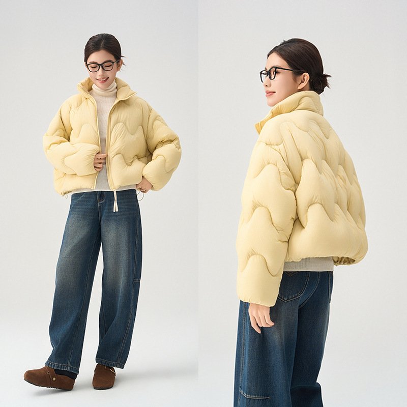 White Duck down Jacket Women's New Niche Design Puff Fashion Short Loose Thickeneded Warm down Jacket