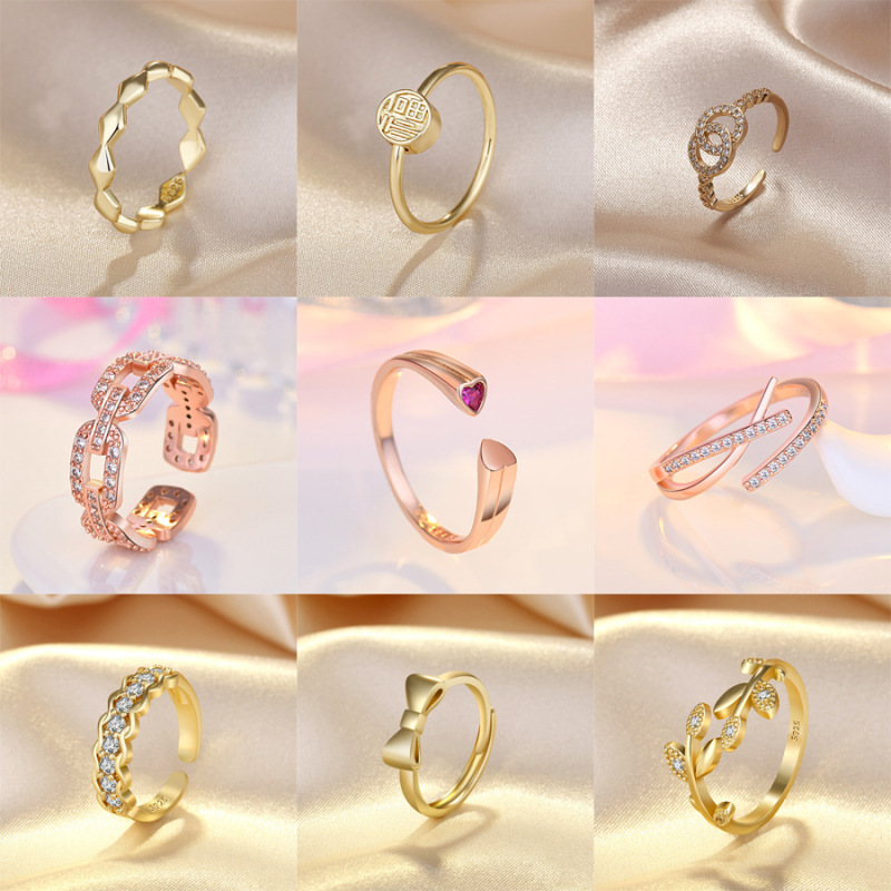 Cross-border Japanese and Korean Heart Double-layer Ring Women's Simple Personalized Crystal European and American Jewelry Chaoren Joint Ring Jewelry Cross-border Japanese and Korean Heart Double-layer Ring Women's Simple Personalized Crystal European and American Jewelry Chaoren Joint Ring Jewelry