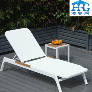 Outdoor Lounger Hotel Homestay Internet Celebrity Indoor Pool Lounger Waterproof Outdoor Open-air Mesh Chair Seaside Beach Chair