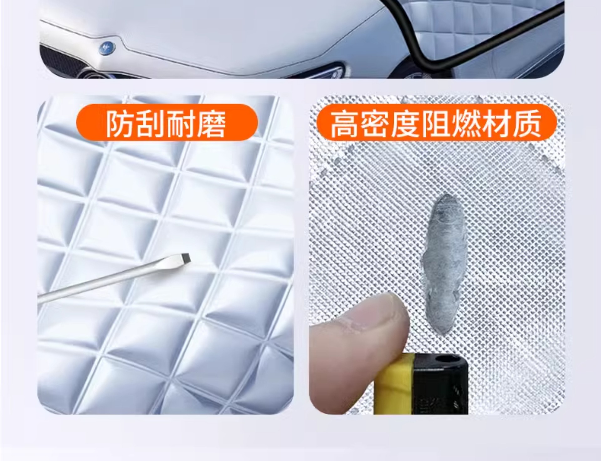 Oxford Cloth Car Snow Cover, Front Windshield Anti-Freeze Cover, Anti-Frost and Snow-Proof Winter Half-Cover Car Cover, Winter Car Cover