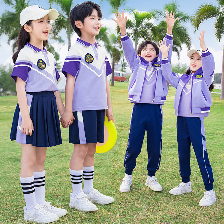 幼兒園園服夏季一年級兒童班服三件套學院風春秋款小學生校服套裝